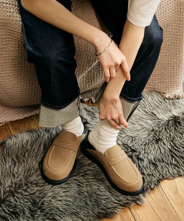 Velour Leatherette Loafer Mule / Slip-on [23~28cm] 【Limited Edition】