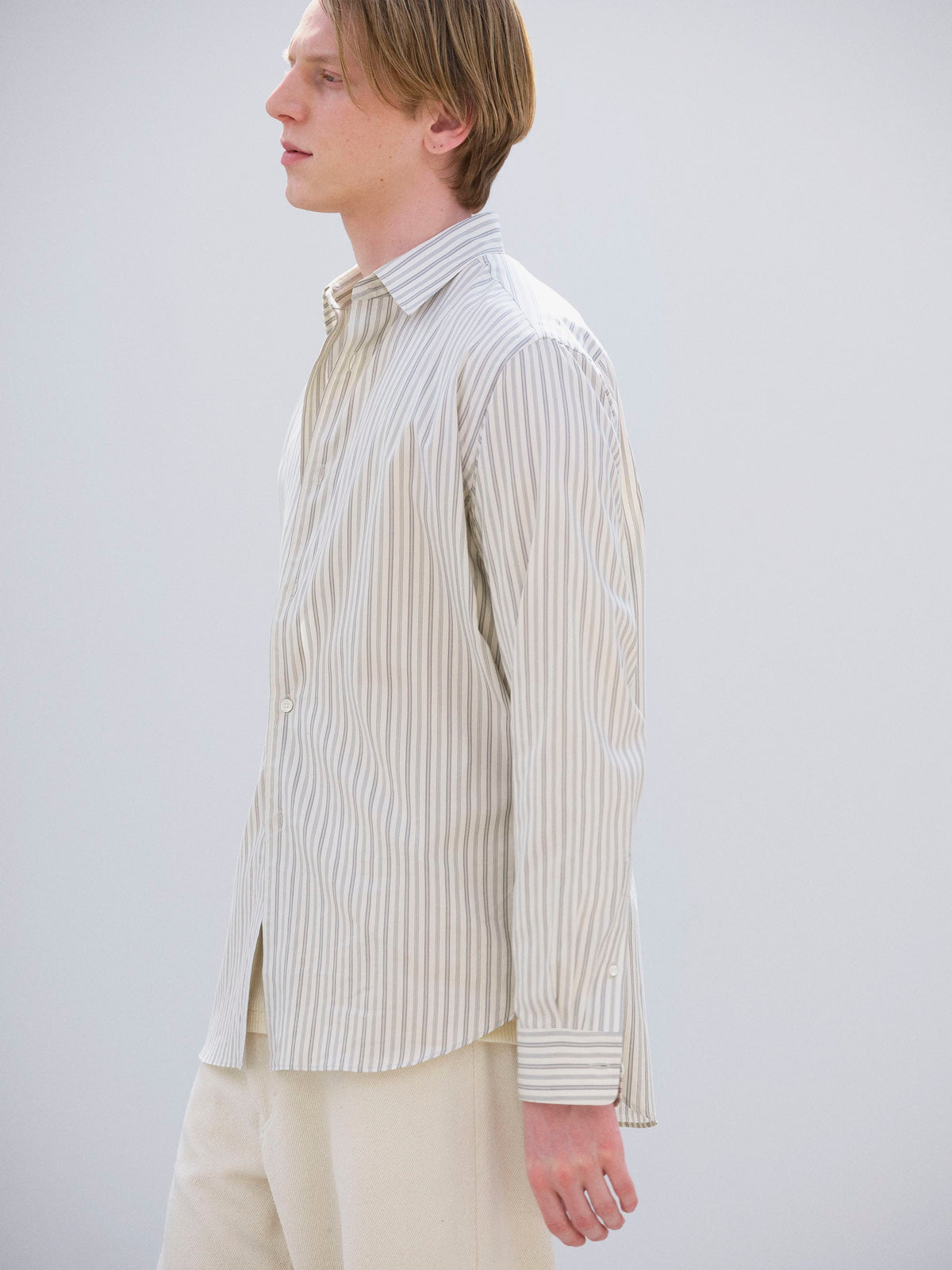 COTTON SILK STRIPE SHIRT