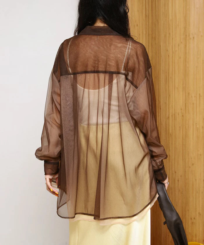 Tulle Layered Bicolor Shirt [Limited Edition]