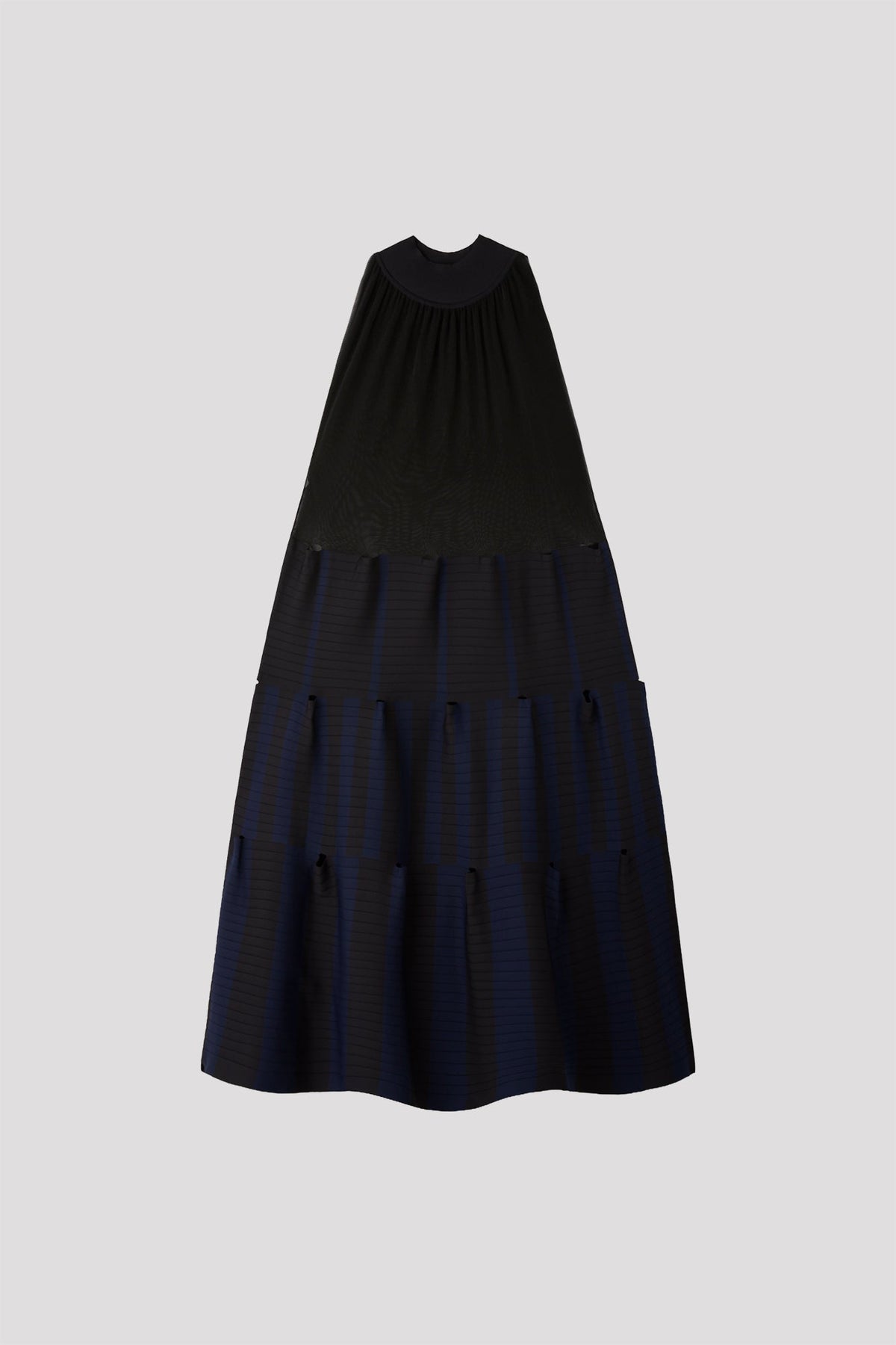 TERRACED LUCENT SLEEVELESS DRESS