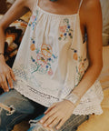 India Shoulder Ribbon Embroidered Remake Style Camisole