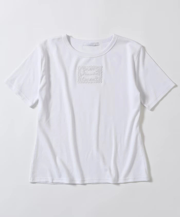 Lace Applique Cotton Modal T-Shirt