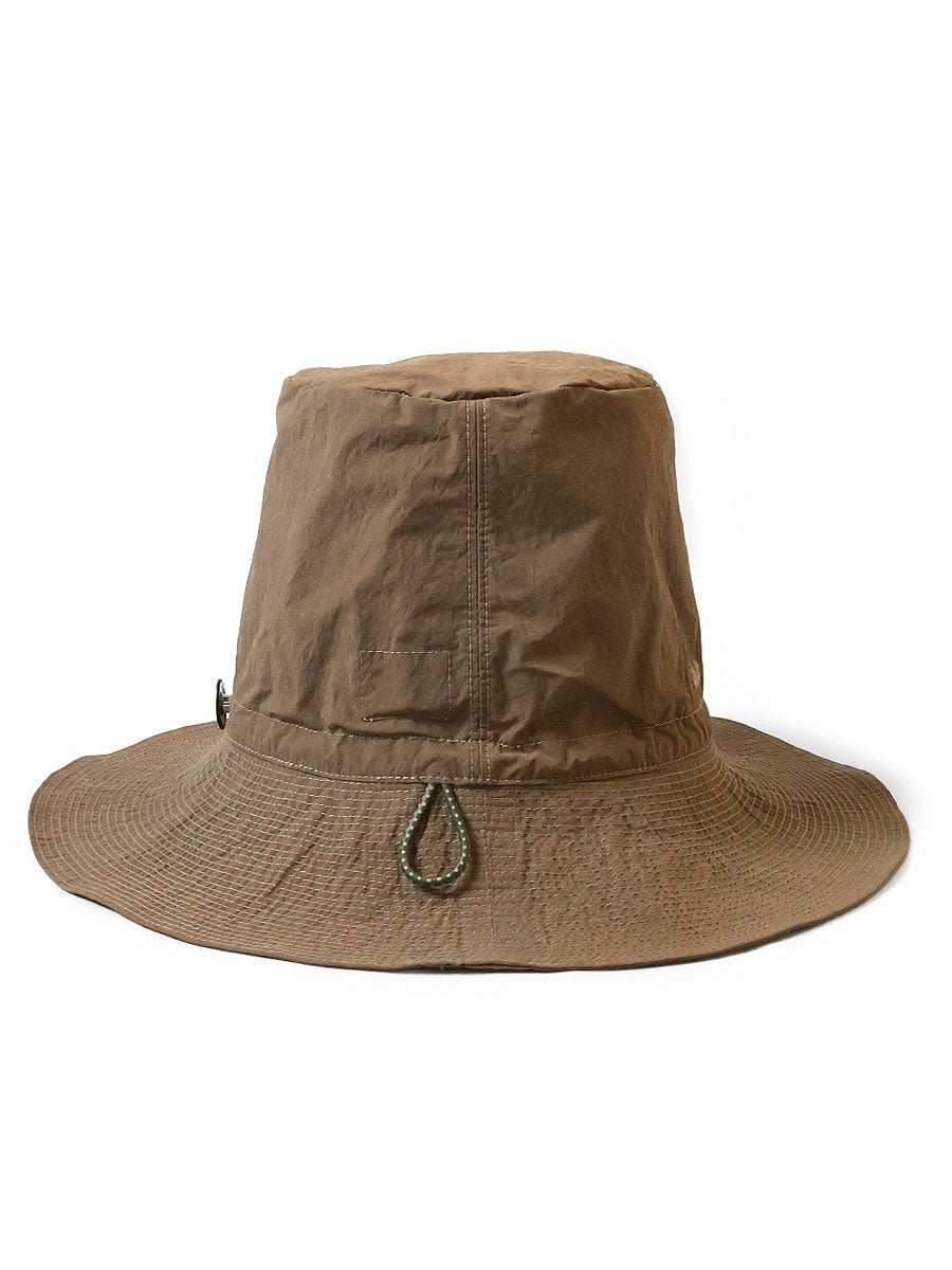 Nylon KONBU processed Pork Pie CAMP-HAT (long brim)