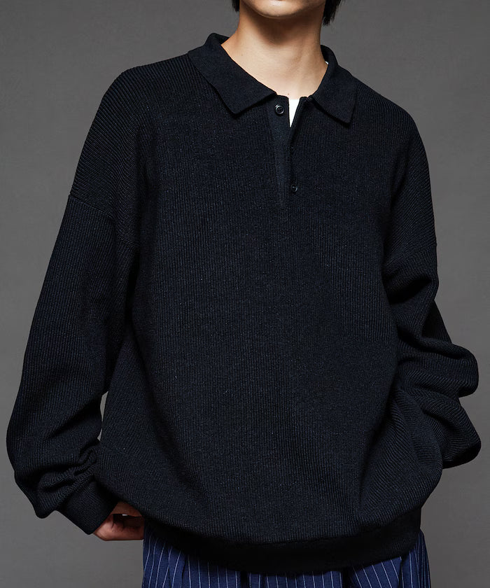 Relaxed Fit Cable Knit Polo Color Knit [Limited Release]