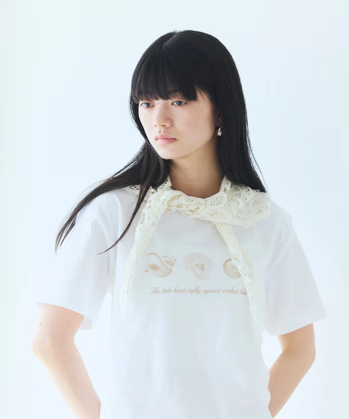 Comfortable Shell Print Crew Neck T-Shirt