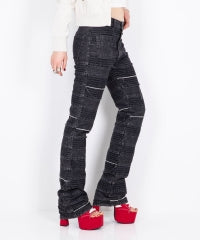 Scratch Flare Denim Pants