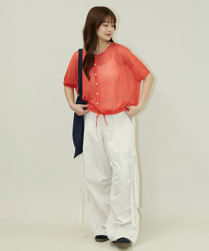 Washable Linen Hem Cord Summer Knit Cardigan Limited Edition