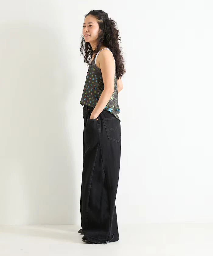 Vintage Remake Tuck Denim Pants
