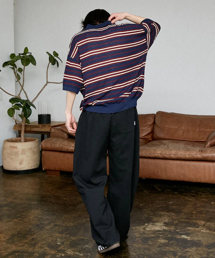 LOVE POP STUDIO Border Knit Polo Shirt Limited Edition