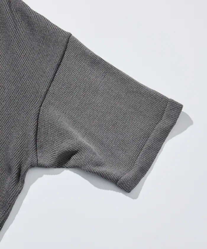 Sheer Knit & Cotton T-Shirt Layered Set