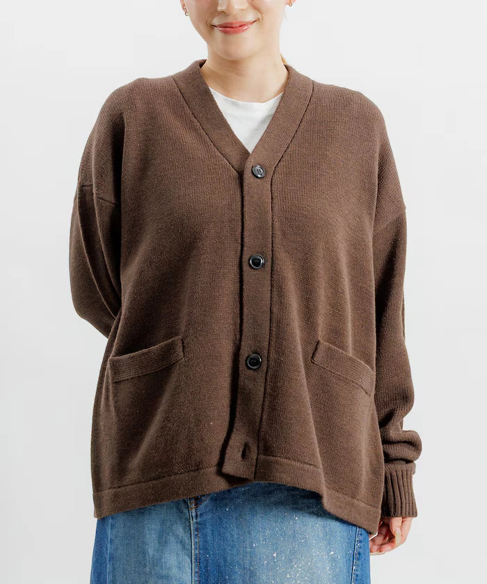 Relaxed Fit Easy Care Washable V-Neck Cardigan