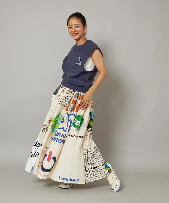 Vintage European Eco Bag Remake Skirt