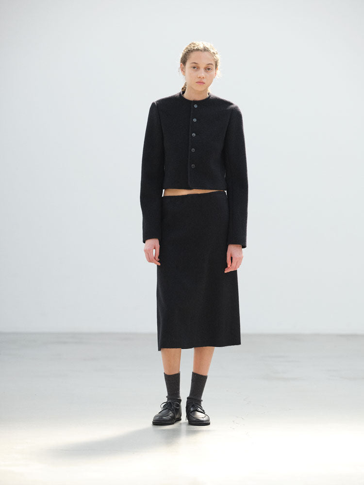 FULLED WOOL SILK SKIRT