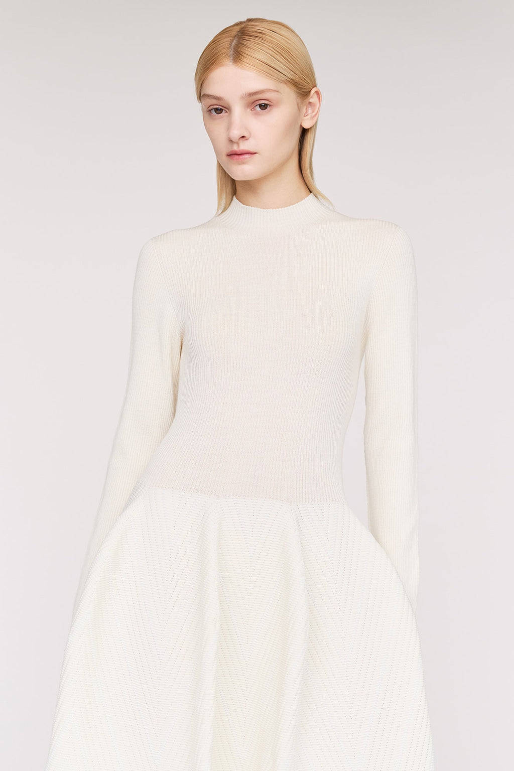 POTTERY HERRINGBONE LONG SLEEVE DRESS