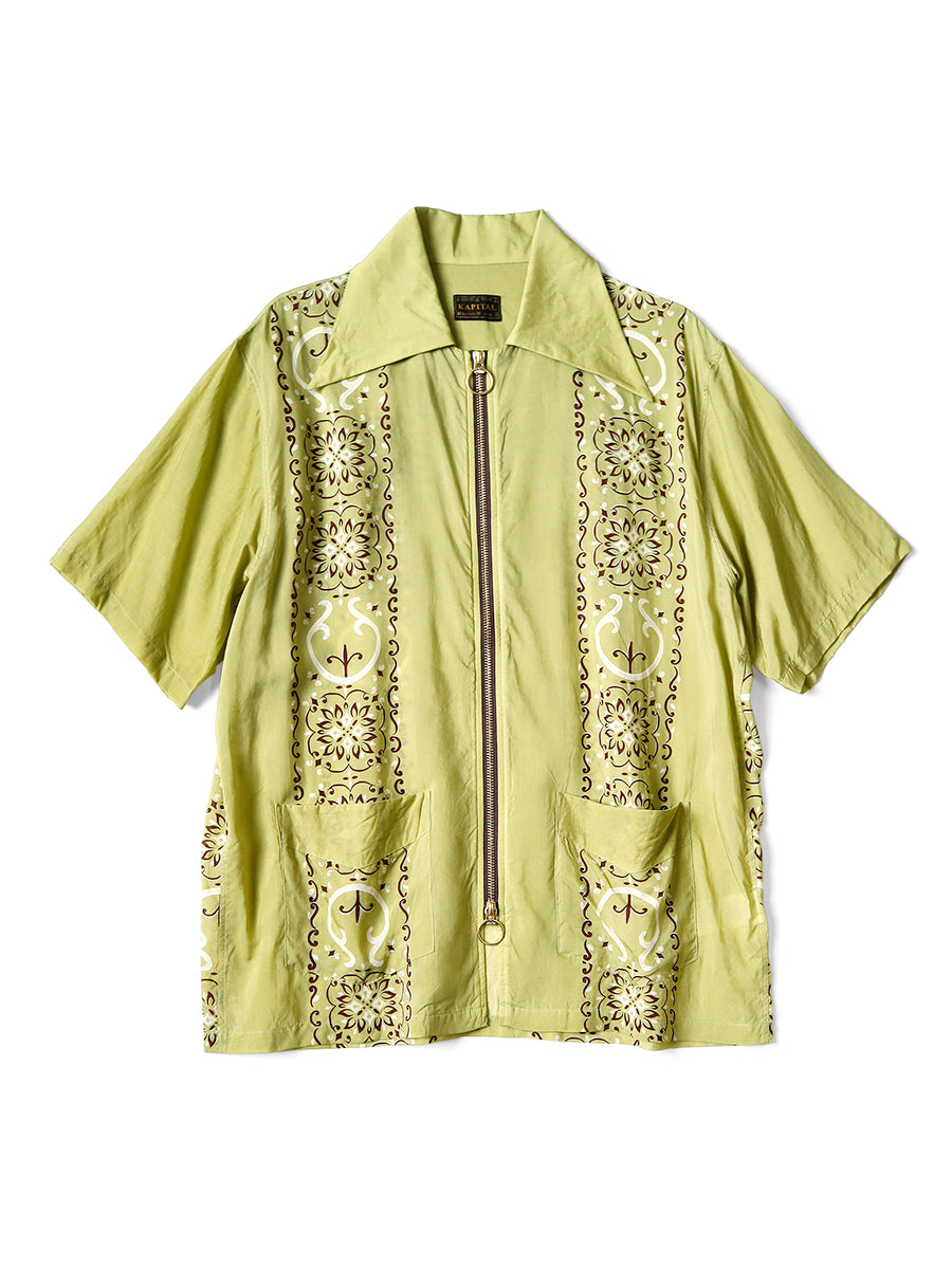 Silk Rayon Habanana Pattern Drizzle Cuba...