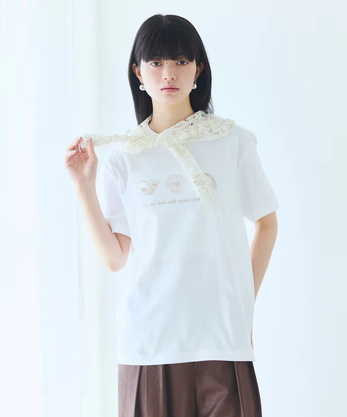 Comfortable Shell Print Crew Neck T-Shirt