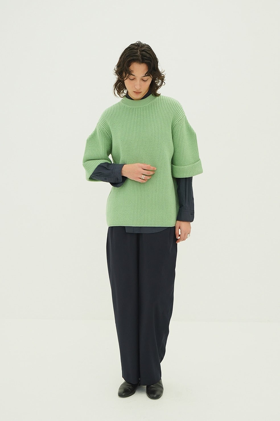 OVER HALF SLEEVE KNIT TOPS