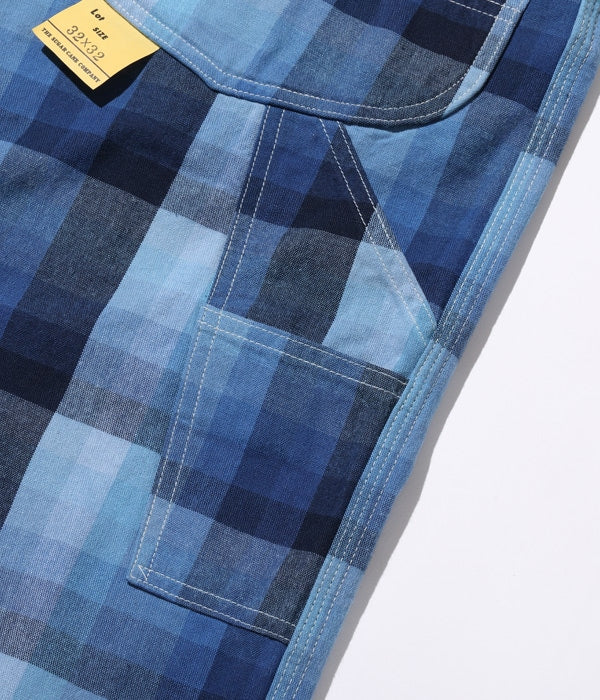 10oz. INDIGO GRADATION CHECK WORK PANTS
