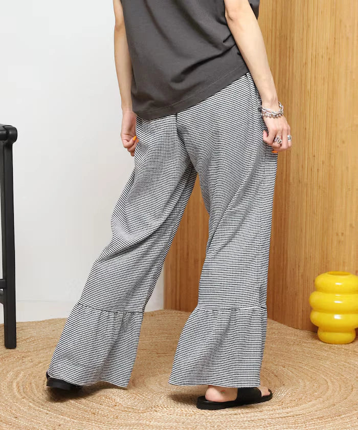 Wide Silhouette Tiered Check Easy Pants [Limited Edition]