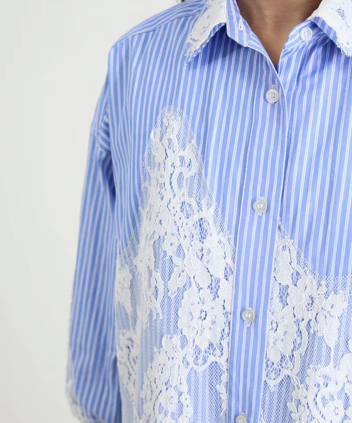 Lace Docking Stripe Shirt
