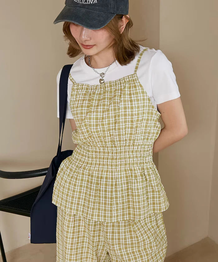 Shearling camisole x short pants set limited edition