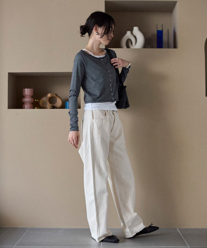 [February 12, 12:00 Release] Layered Set Top / Striped Cardigan & Camisole