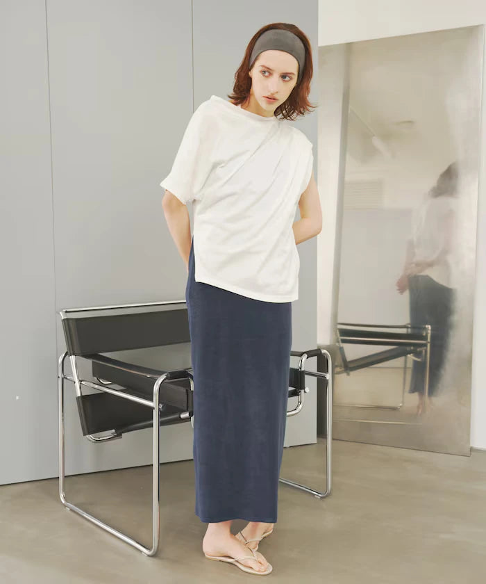 Organic Cotton Asymmetrical Draped Top