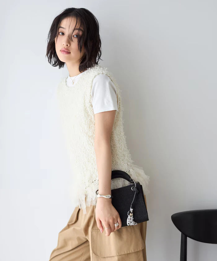2WAY Fringe Hem Knit Vest