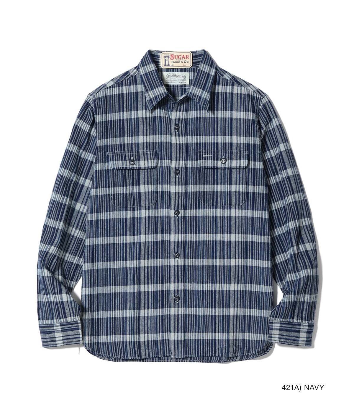 FICTION ROMANCE 5oz. INDIGO CHECK WORK SHIRT