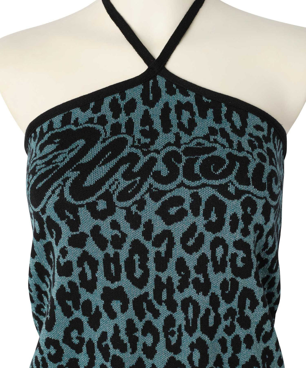 SNAKE LOGO Jacquard Halter Neck