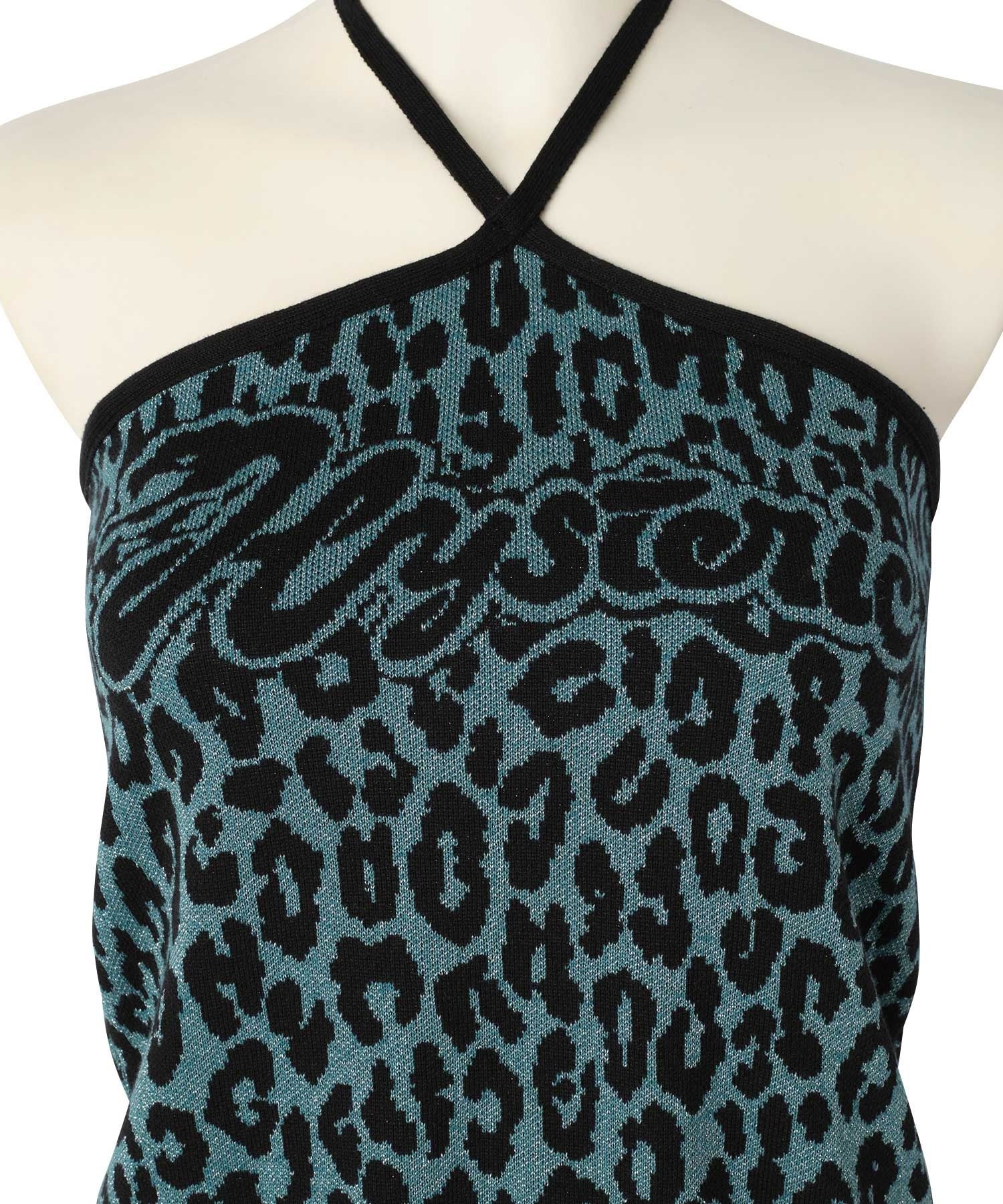 SNAKE LOGO Jacquard Halter Neck