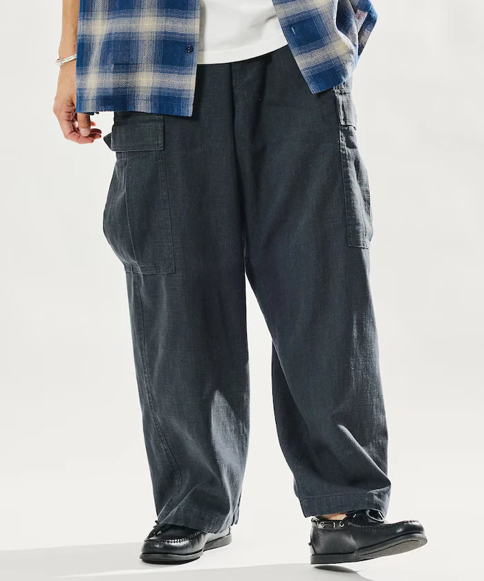 LINEN COTTON EASY CARGO PANTS 【Compatible with Set-Up】