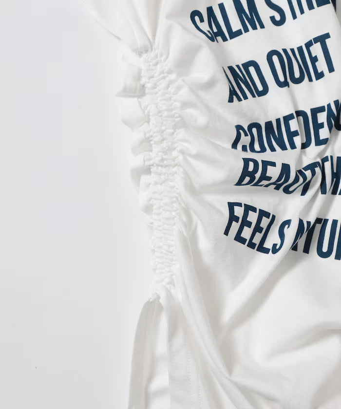 Organic Cotton Shirring Logo T-Shirt