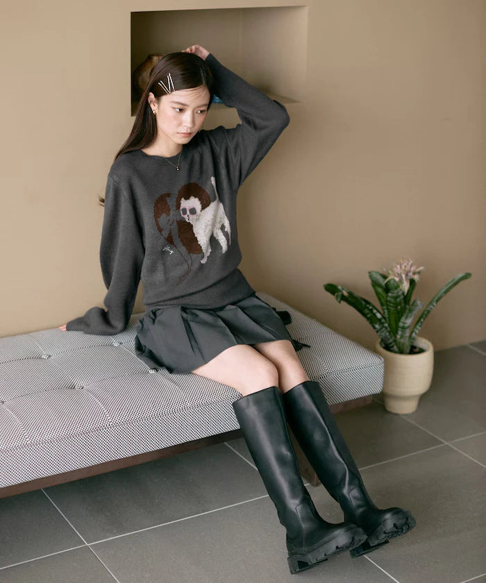 Sweat-like Animal Jacquard Knit