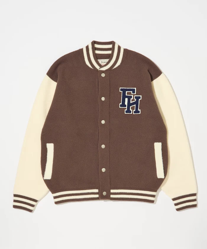Relaxed Fit Logo Knit Varsity Jacket