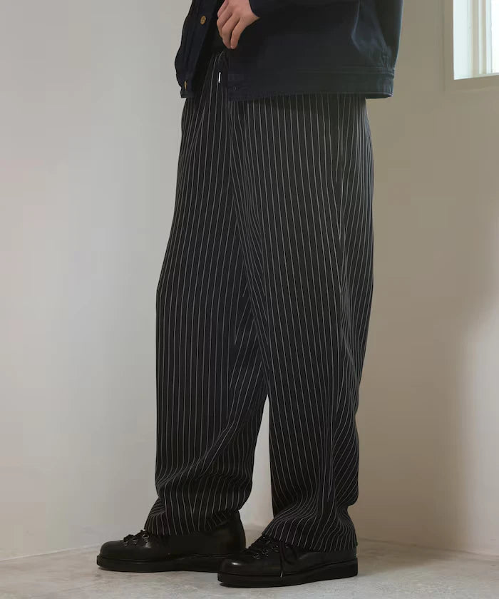 Spindle Stripe Easy Wide Pants / Compatible with Setup
