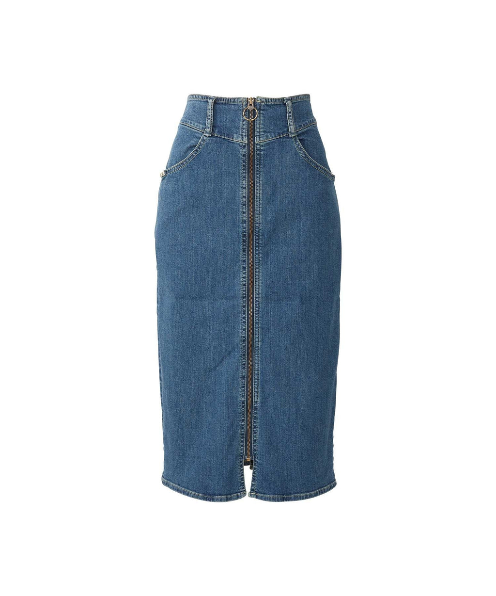 Front ZIP Tight Denim Skirt