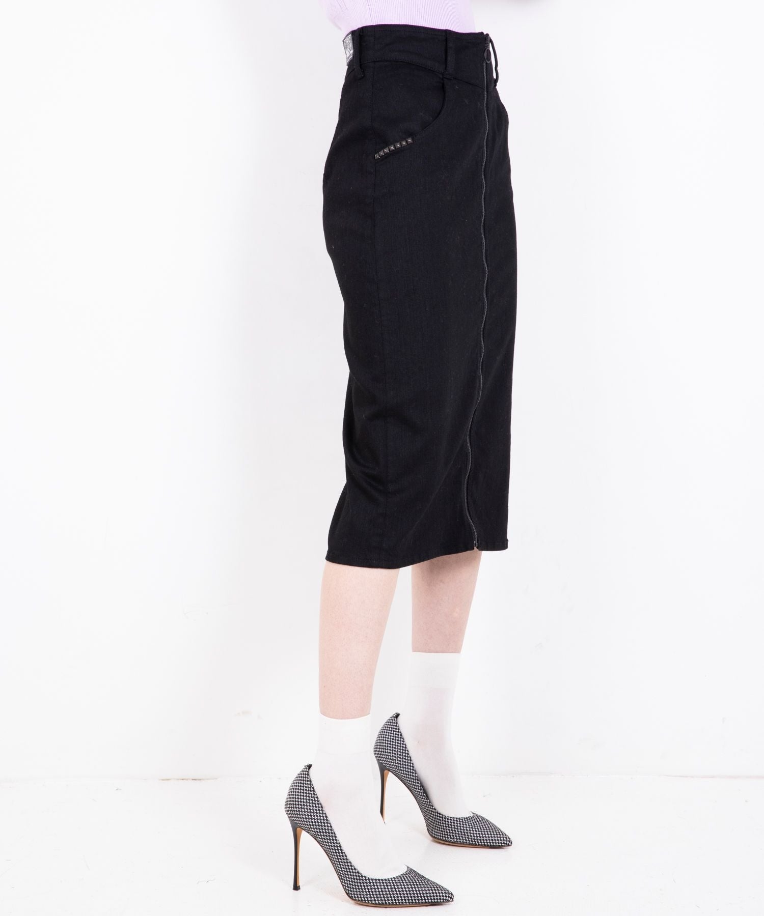 Front ZIP Tight Denim Skirt