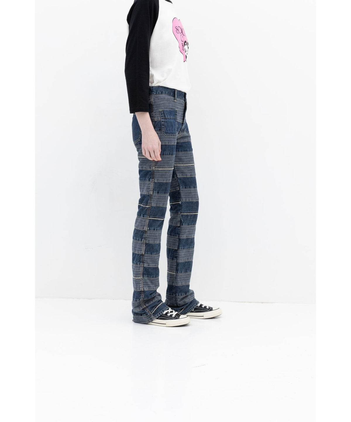 Scratch Flare Denim Pants