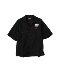 Snake & Skull Embroidery Utility Shirt