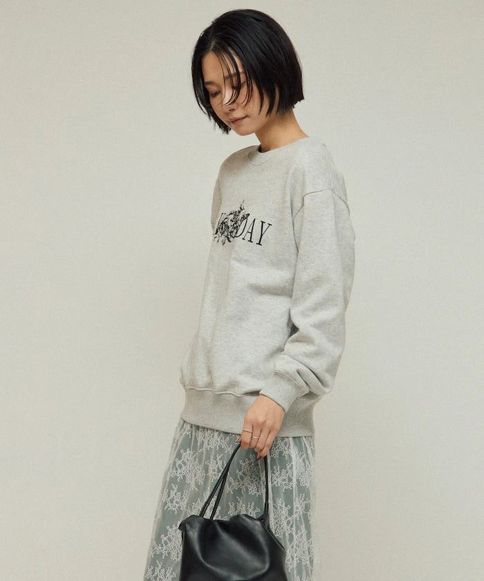 Organic Cotton Animal Logo Print Sweat / CAT / Relaxed Fit / French Terry Sweat