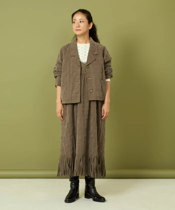 Fade-Processed Fringe Mini Dress