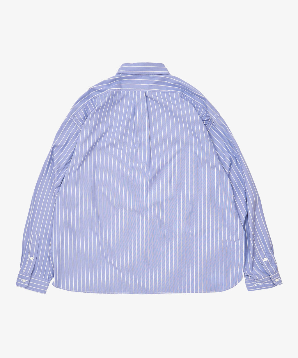 wide shirt high count white stripe
