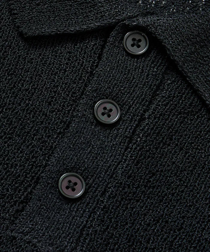 Dry Touch Boucle Yarn Knit Polo Shirt