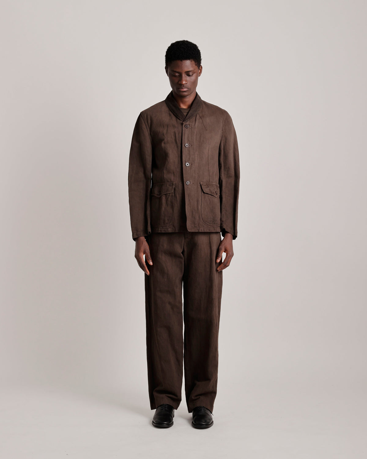 LOT.327 MODIFIED SHAWL COLLAR JACKET