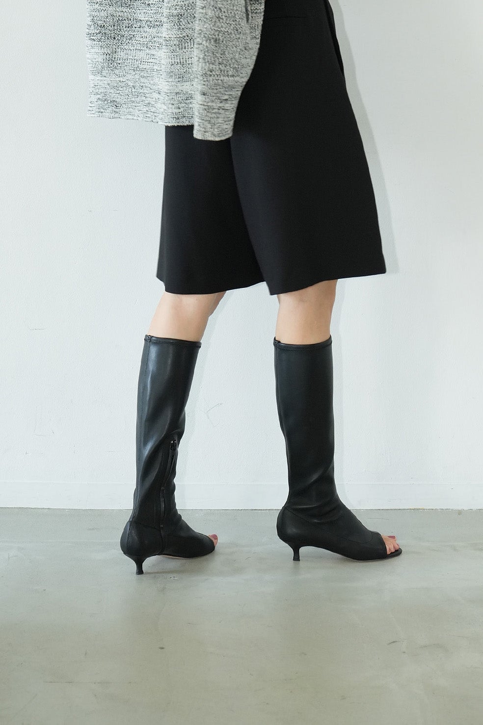STRETCH OPEN TOE BOOTS