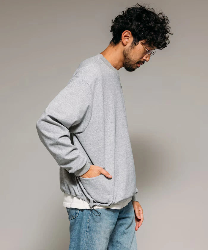 <New Color Added> Side Pocket Spindle Cardboard Crew Neck Sweatshirt