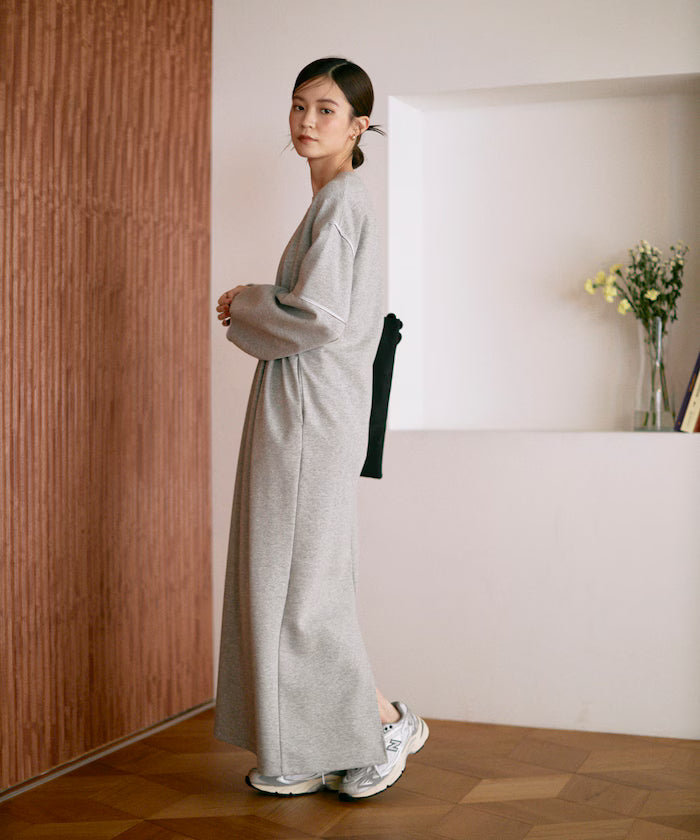 Cocoon Sleeve Damboru Sweat One-Piece / Spindle