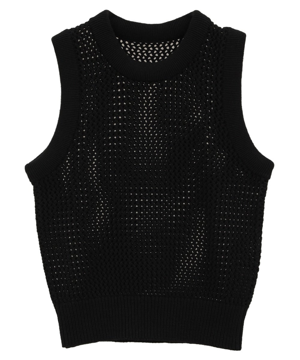 3D RIB MESH KNIT TOPS