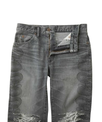 Snake Loop 8 Length Crushed Denim Pants